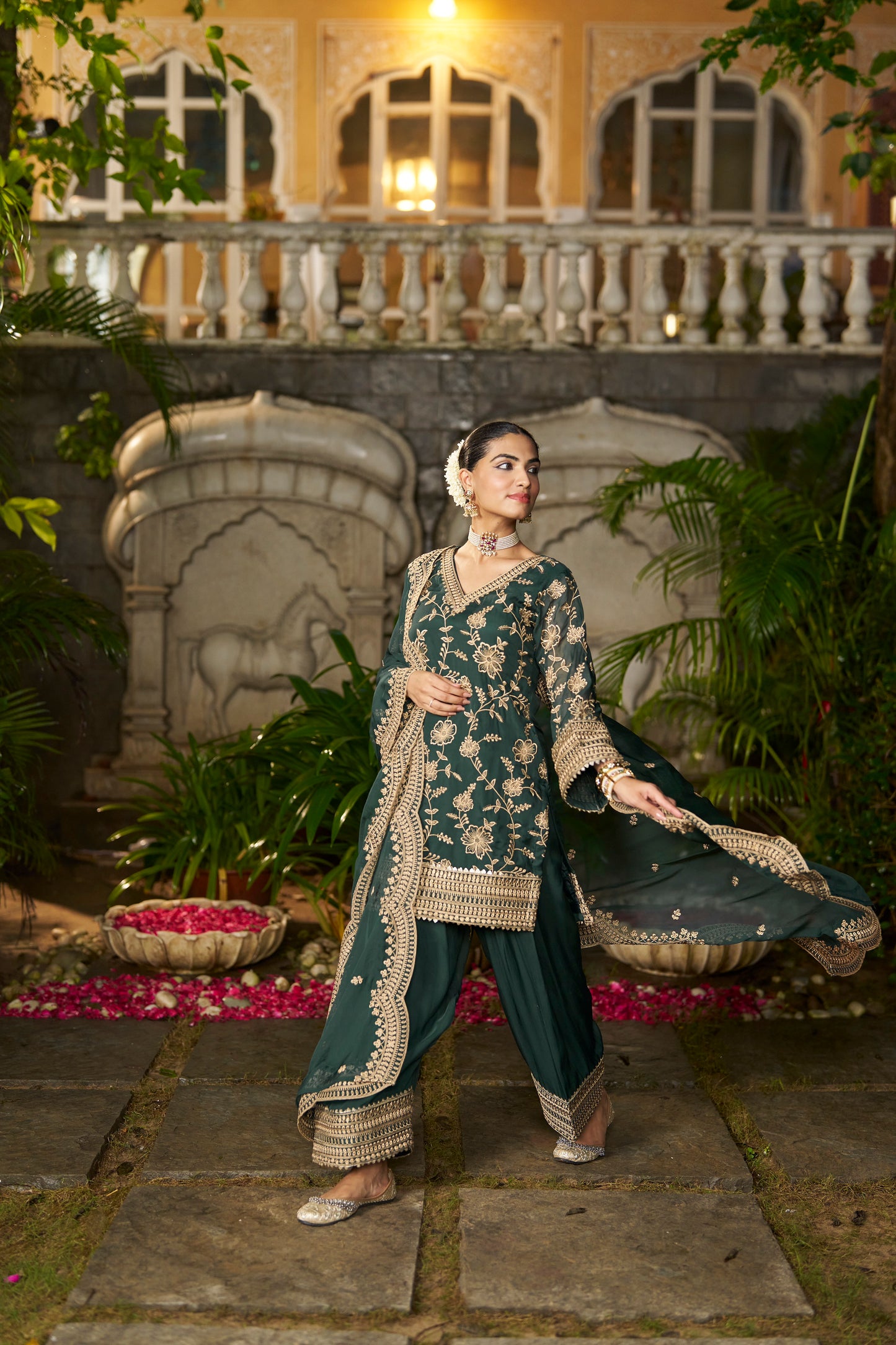 NAINA - Green Organza Farsi Salwar Set
