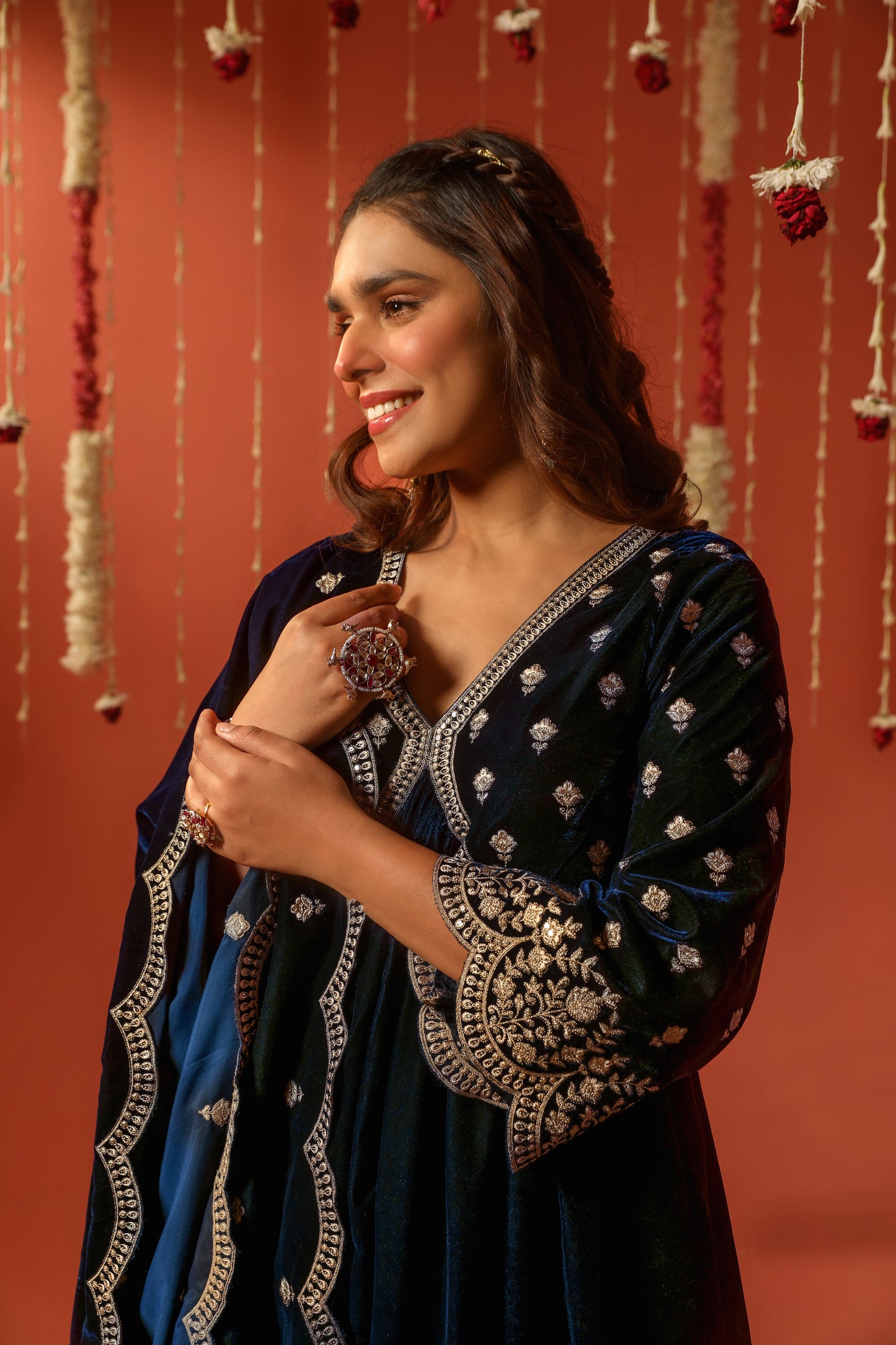 Kashika Sisodia in SUR - Velvet Blue Anarkali Set