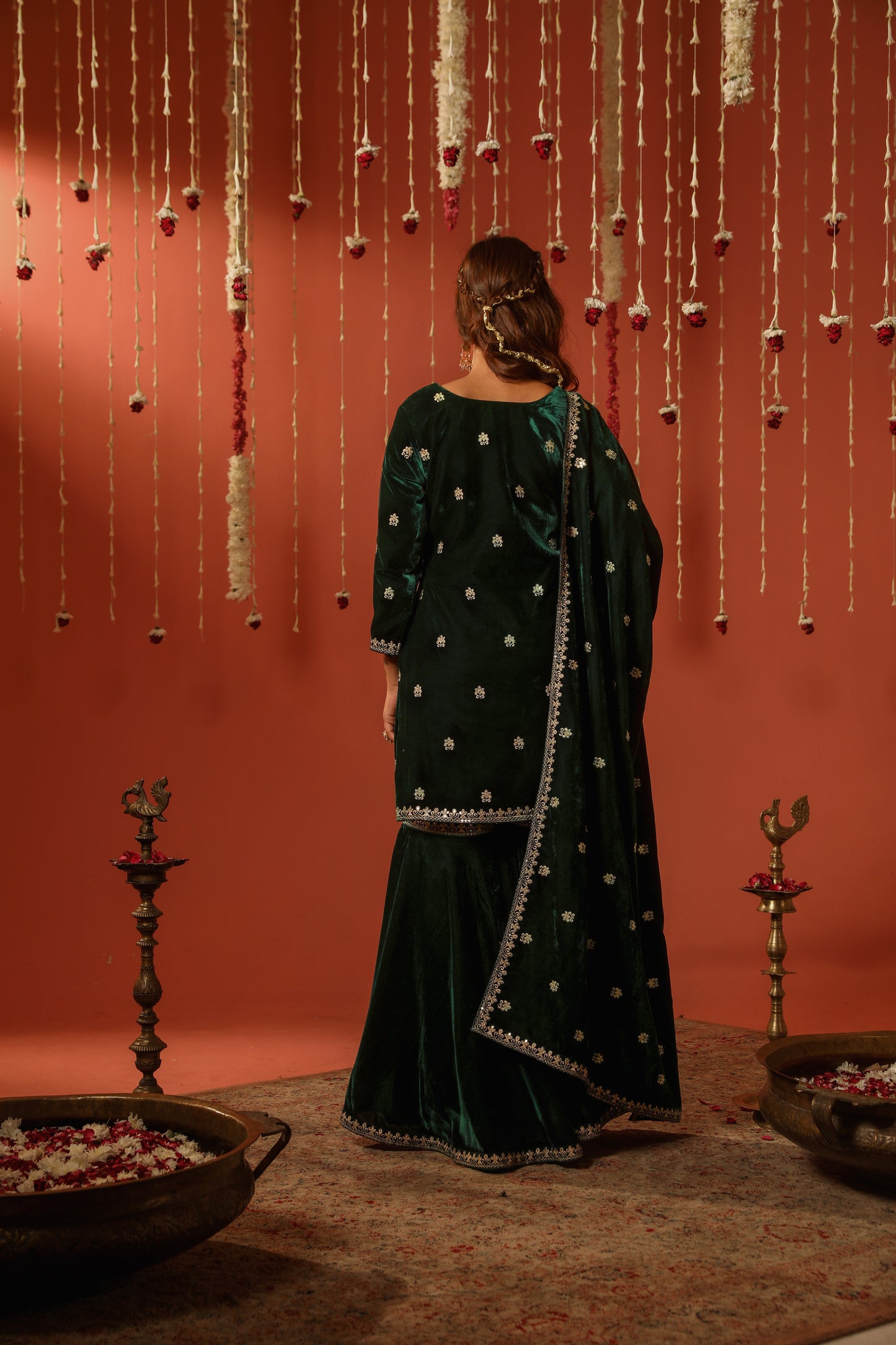 Komal Kapoor Grover in TARANA - Velvet Green Sharara Set