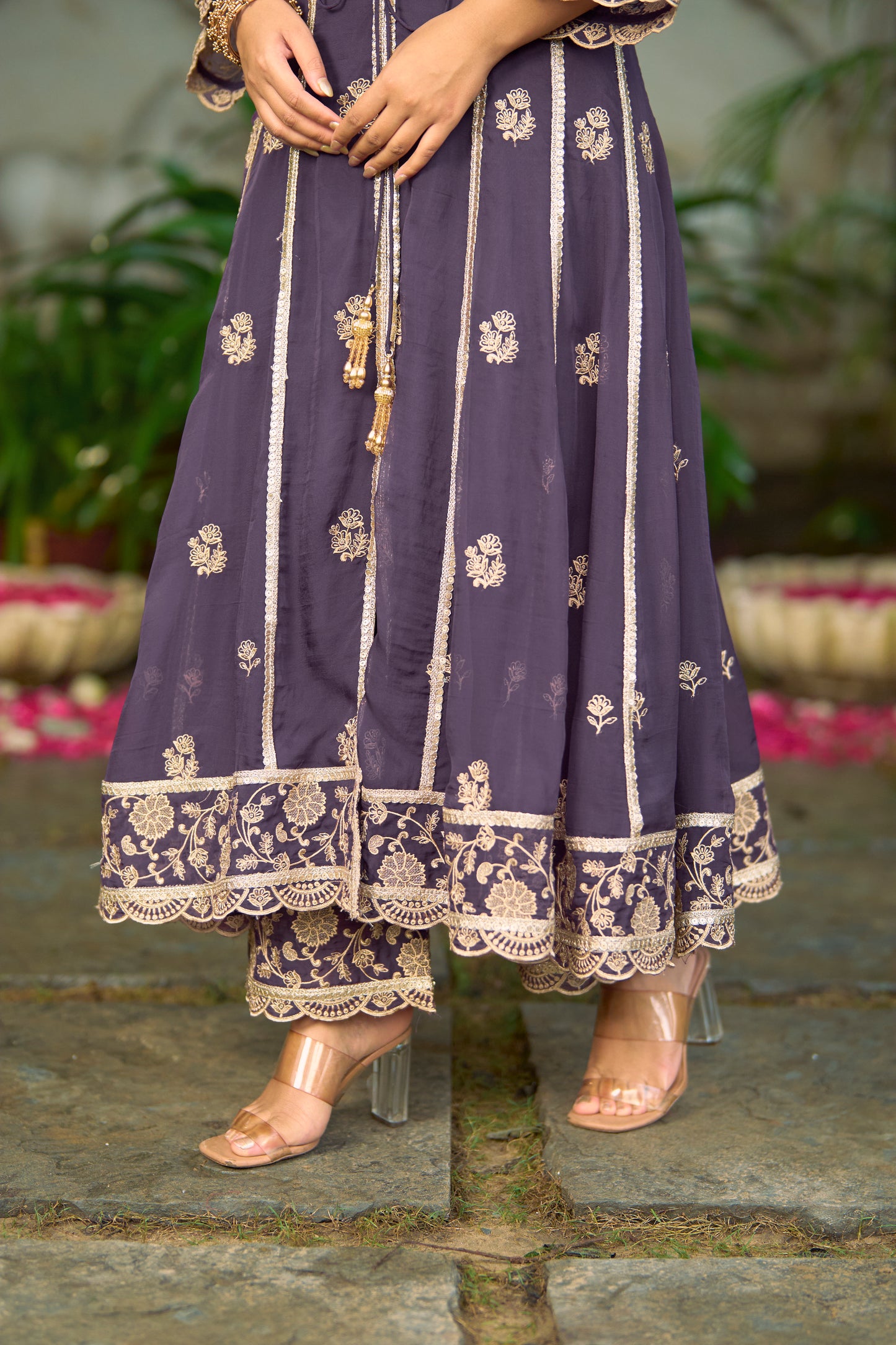 RIDDHI - Purple Organza Anarkali Set