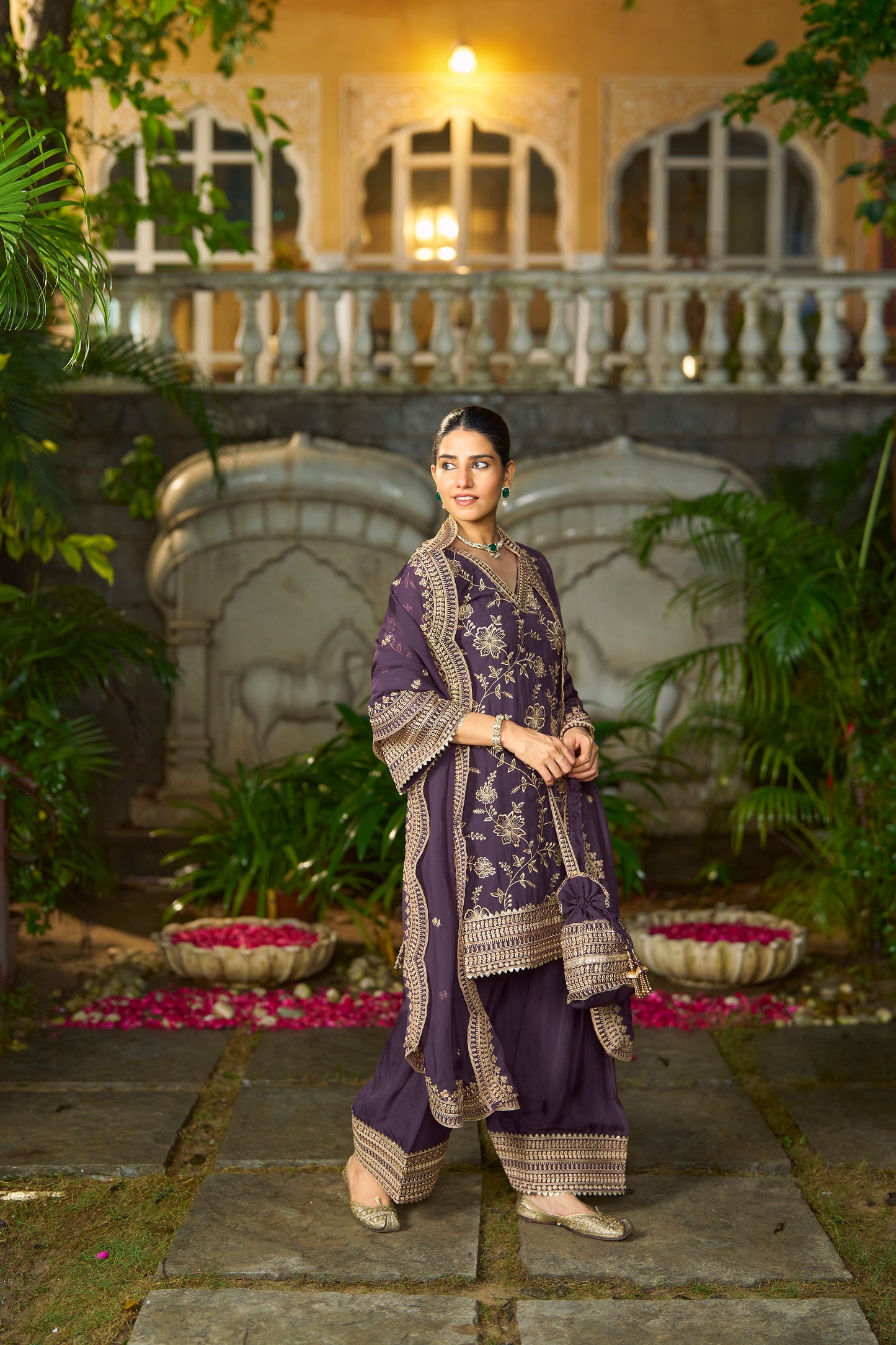 NAYAB - Purple Organza Farsi Salwar Set