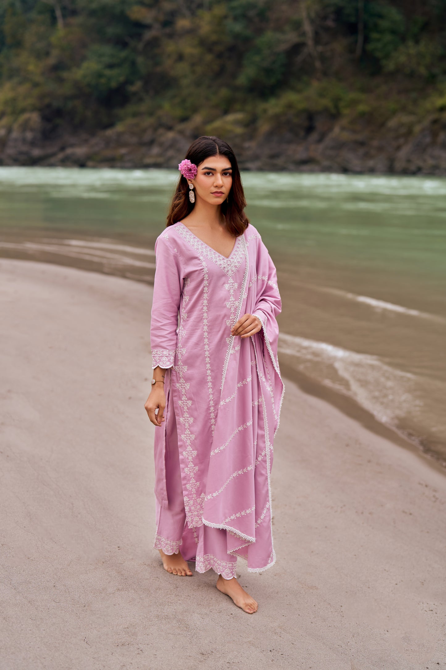 MEGHA - Lavender Cotton Suit Set