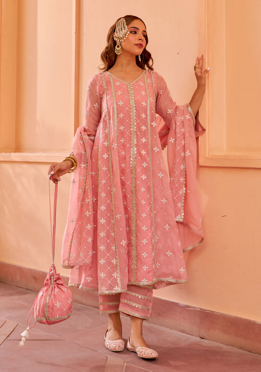 Sitara - Pink Organza Potli Bag