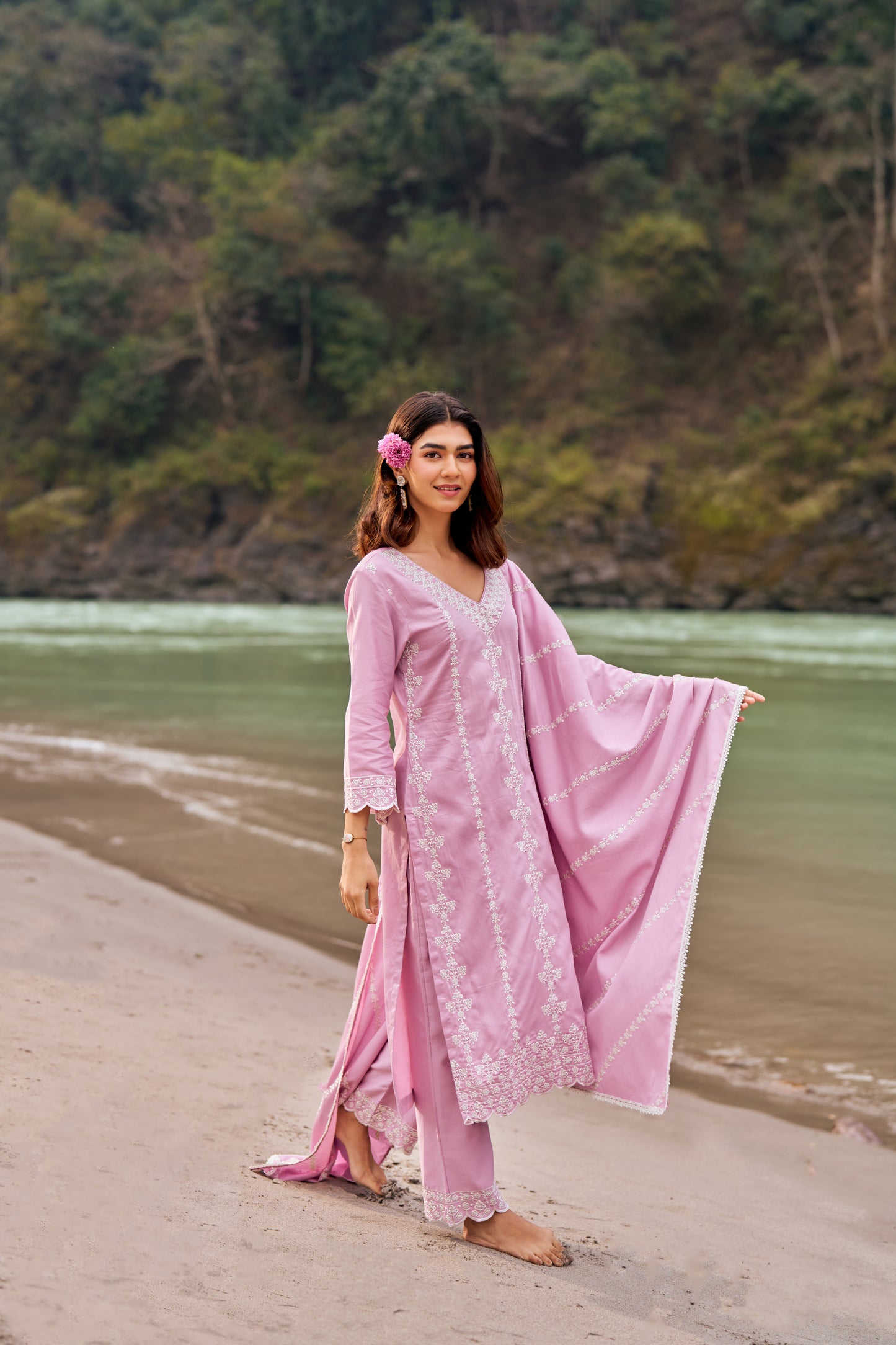 MEGHA - Lavender Cotton Suit Set