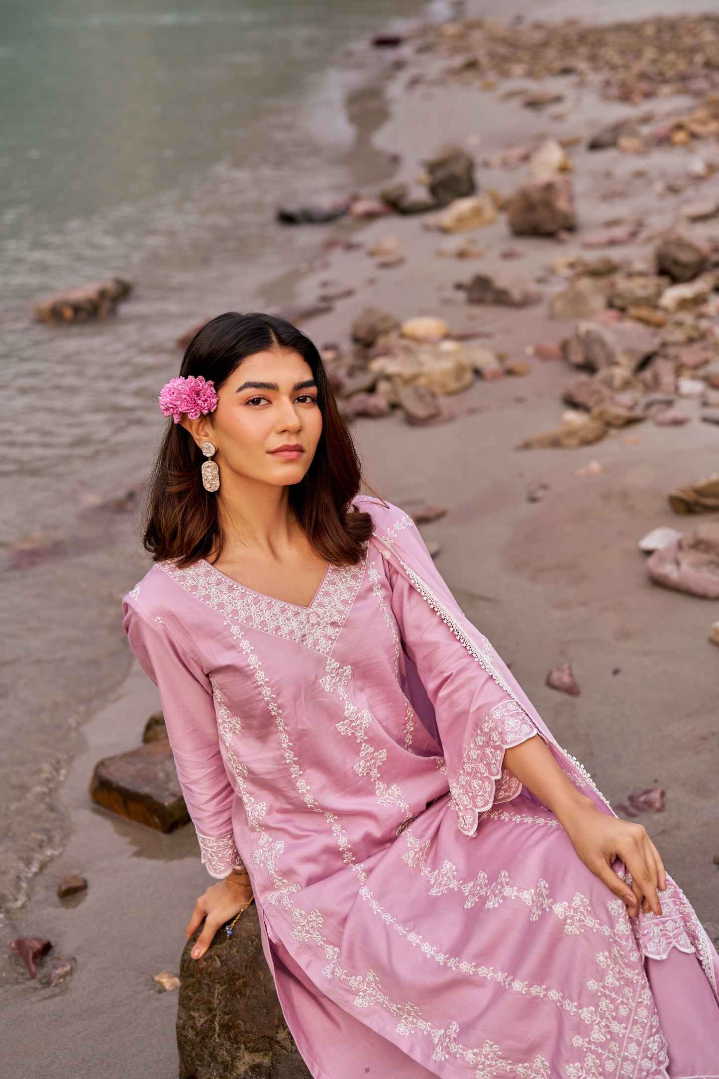 MEGHA - Lavender Cotton Suit Set