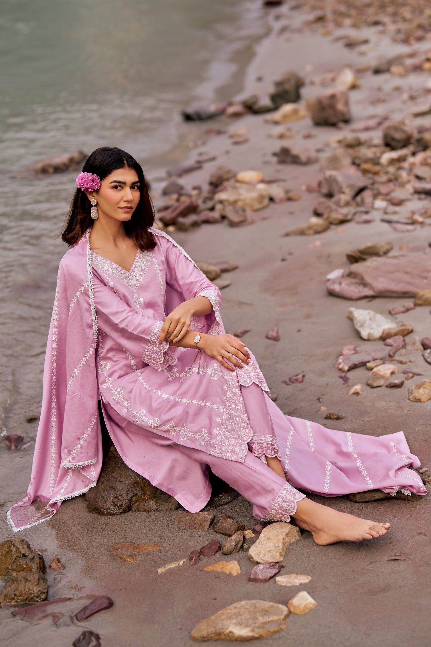 MEGHA - Lavender Cotton Suit Set