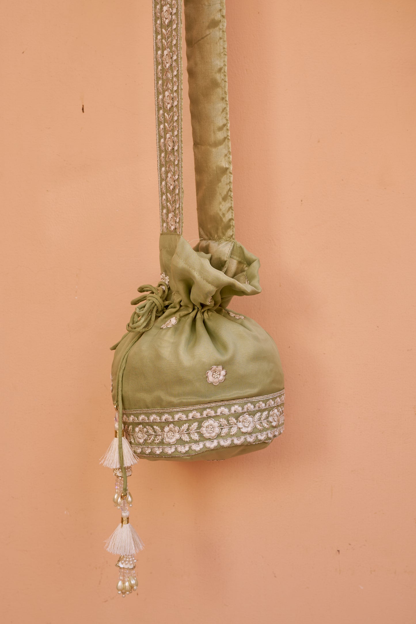 Surma - Green Organza Potli Bag