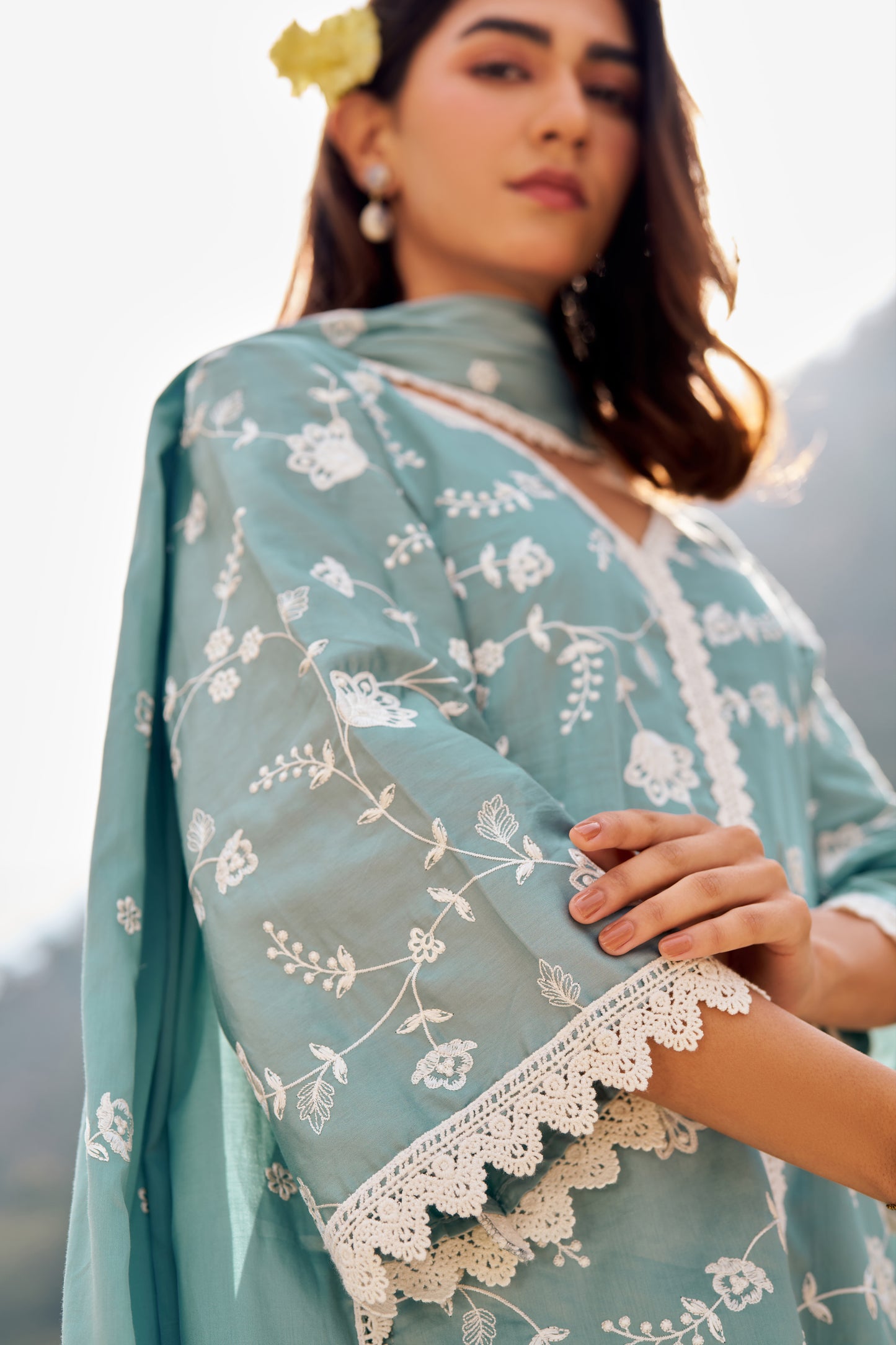 LEHER - Blue Cotton Suit Set