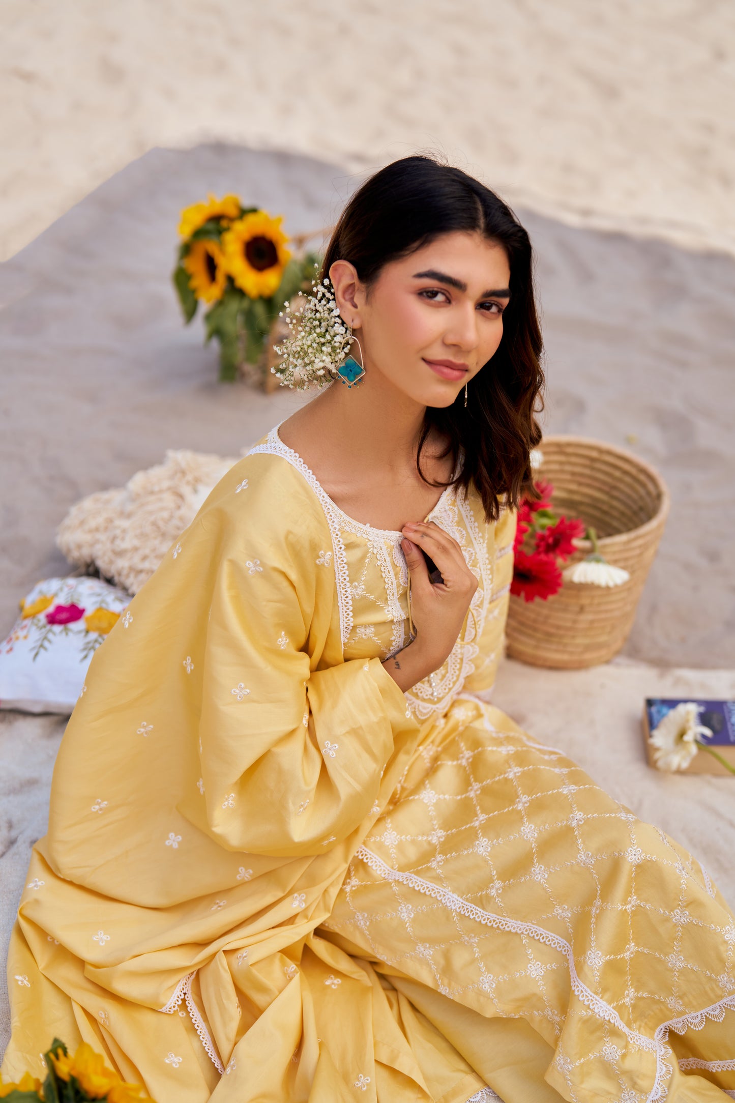KIRAN - Yellow Cotton Suit Set