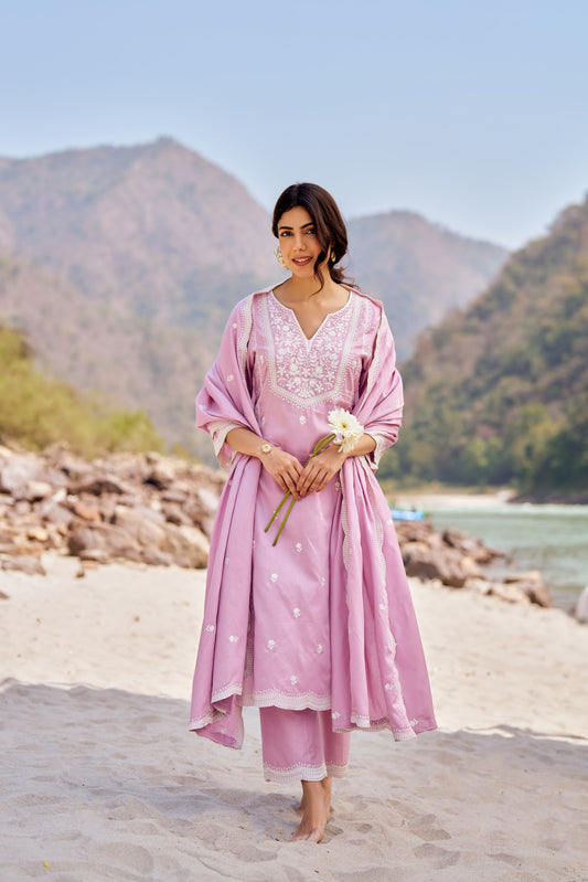 KUDRAT - Lavender Cotton Suit Set