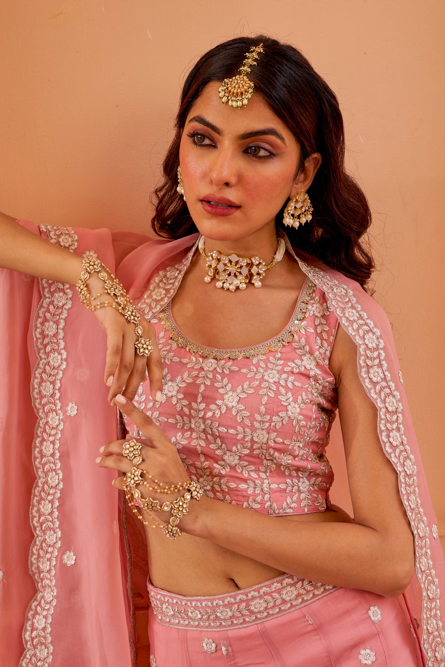 Saloni Sehra in Heera - Pink Organza Lehenga Set.