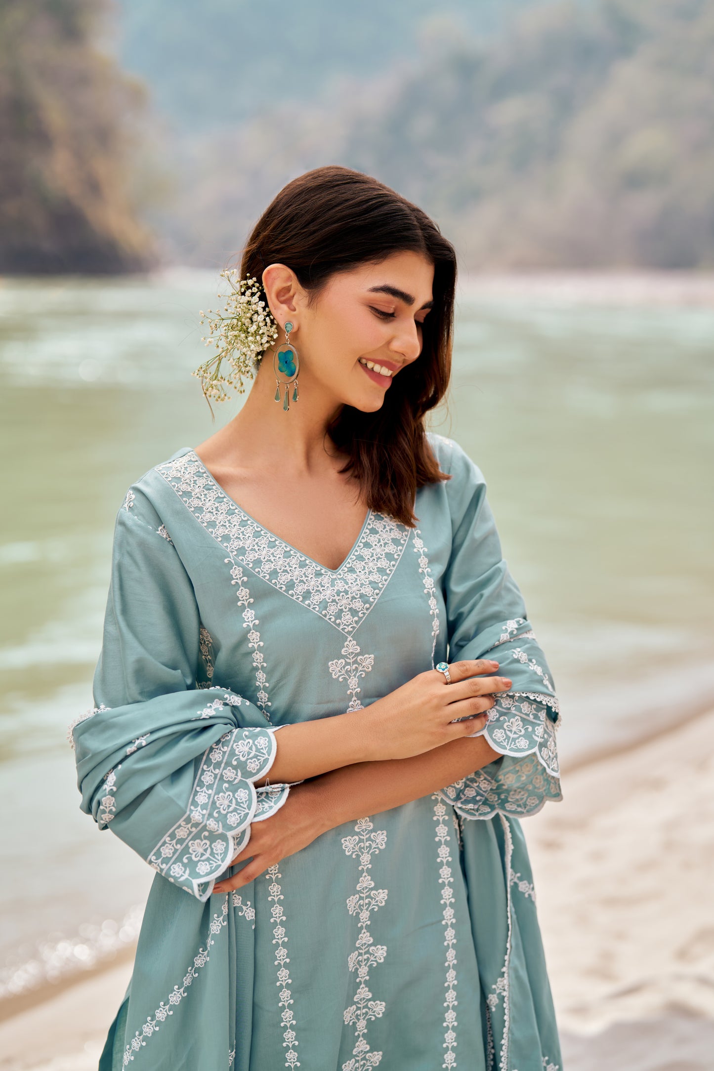 JHEEL - Blue Cotton Suit Set