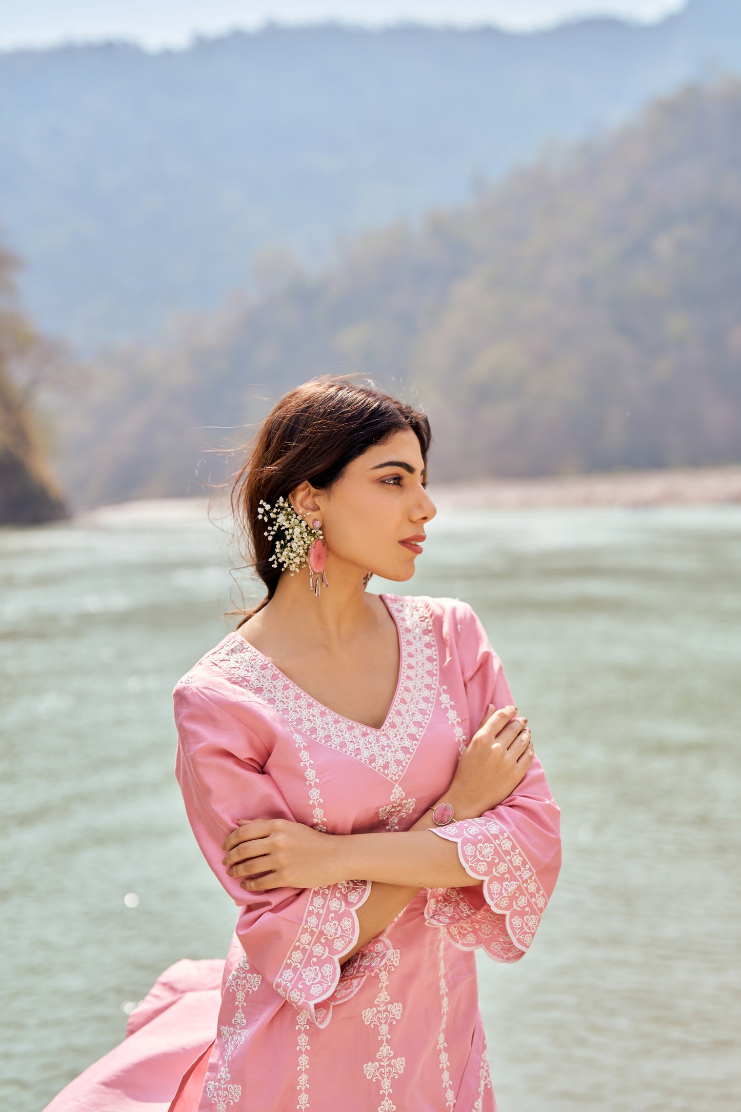 FALAK - Pink Cotton Suit Set