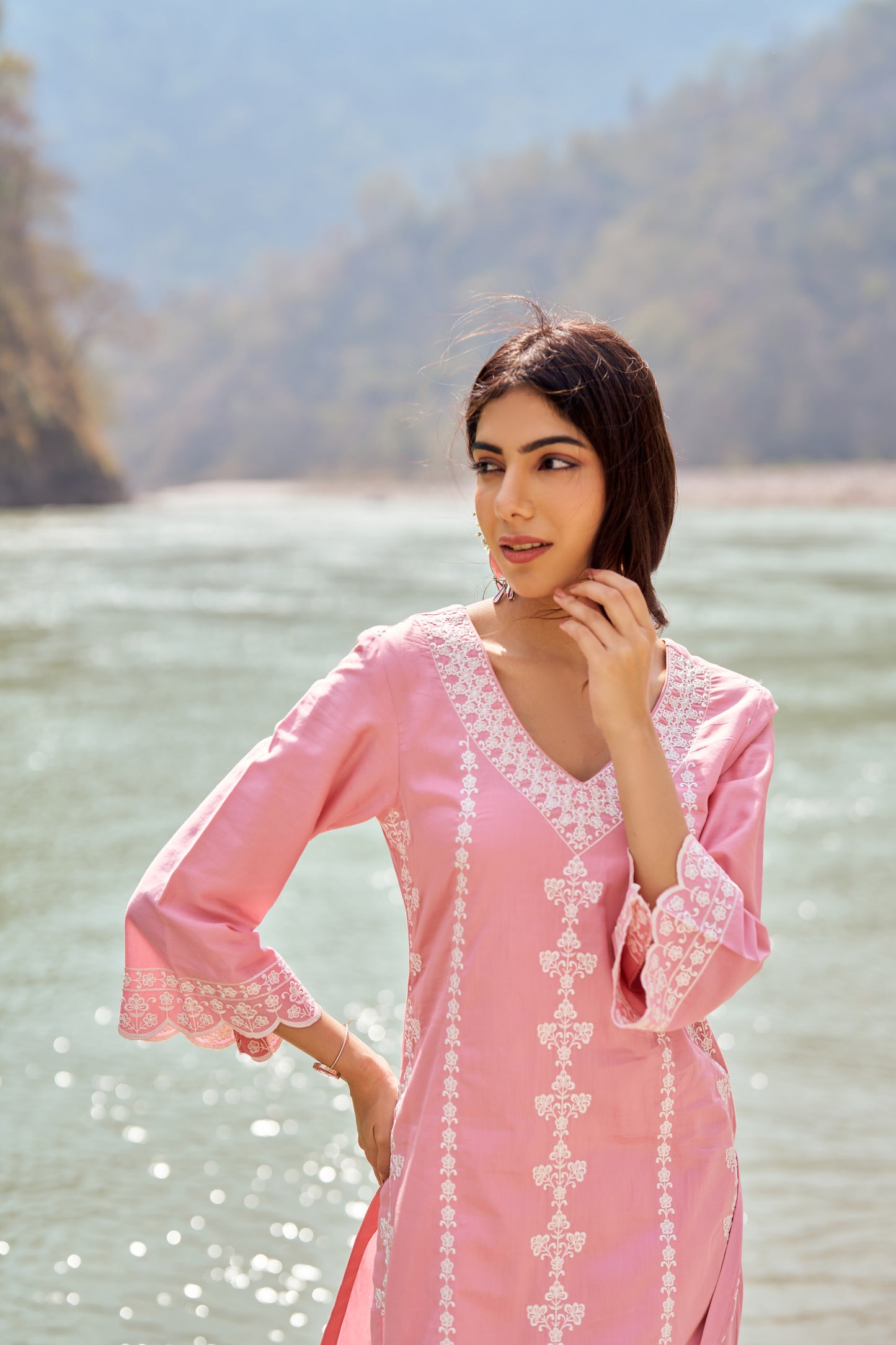 FALAK - Pink Cotton Suit Set