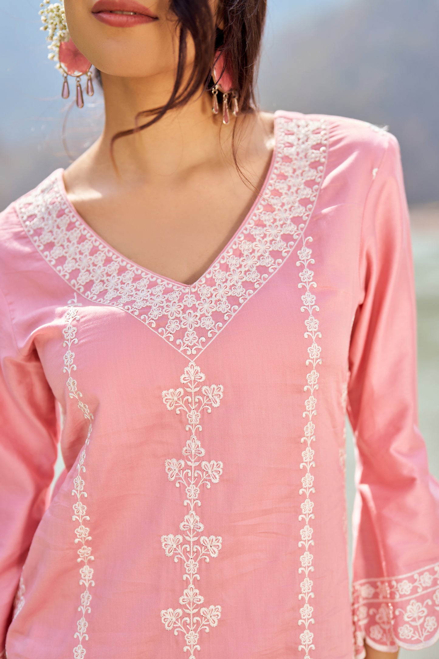 FALAK - Pink Cotton Suit Set