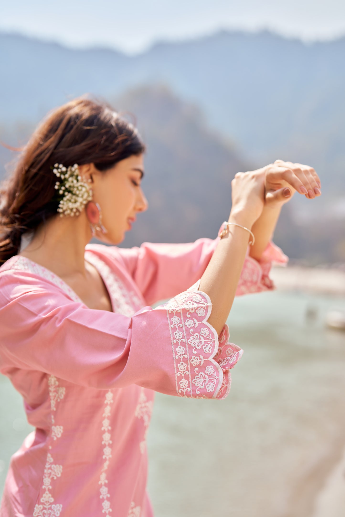 FALAK - Pink Cotton Suit Set