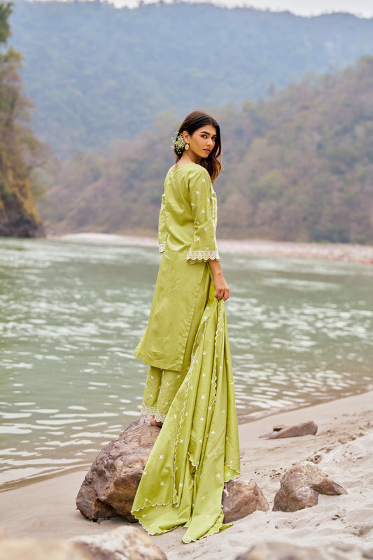 ROOKH - Green Cotton Suit Set