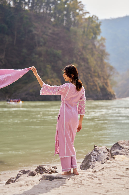 TARANG - Lavender Cotton Suit Set