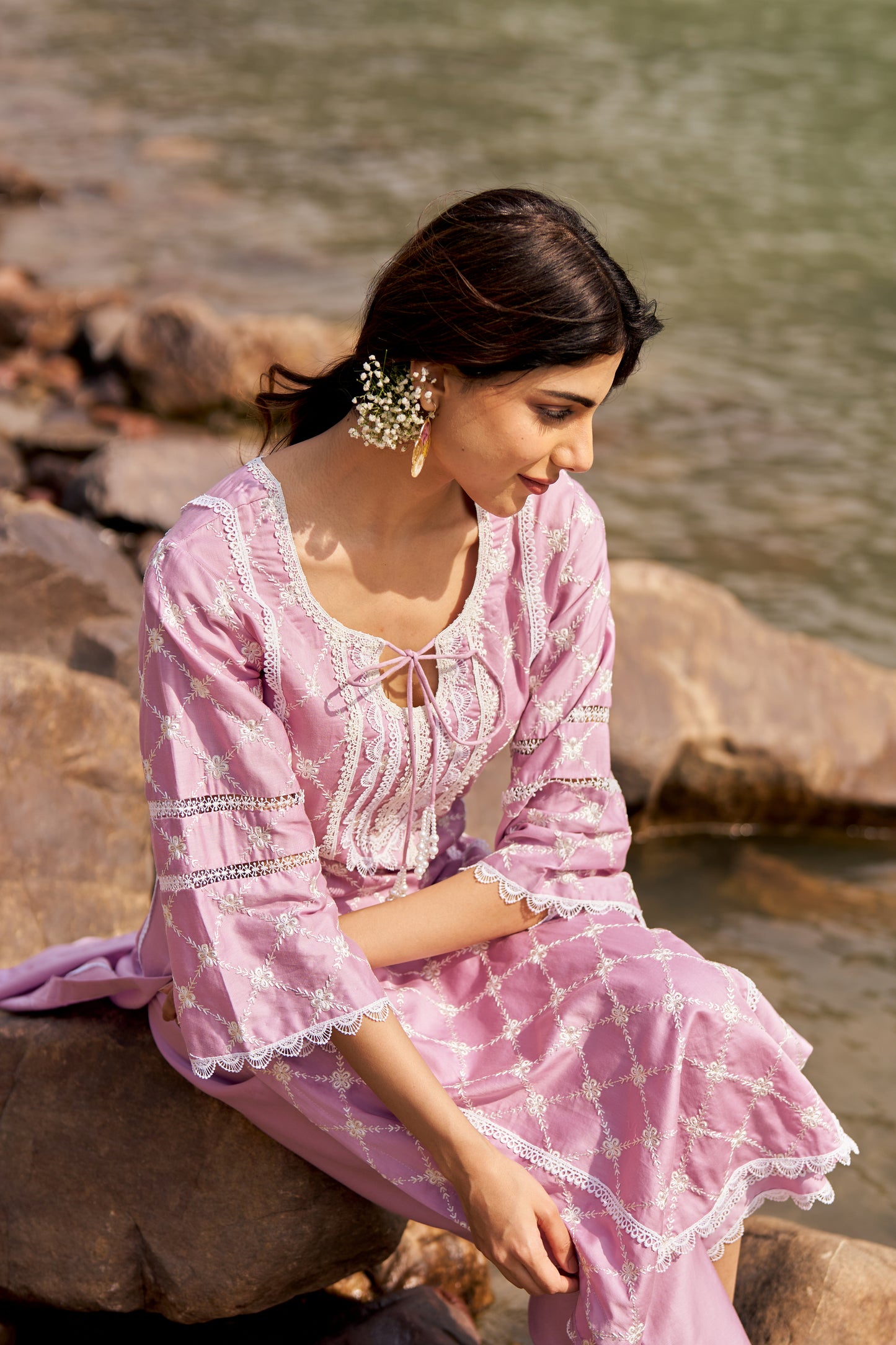 TARANG - Lavender Cotton Suit Set