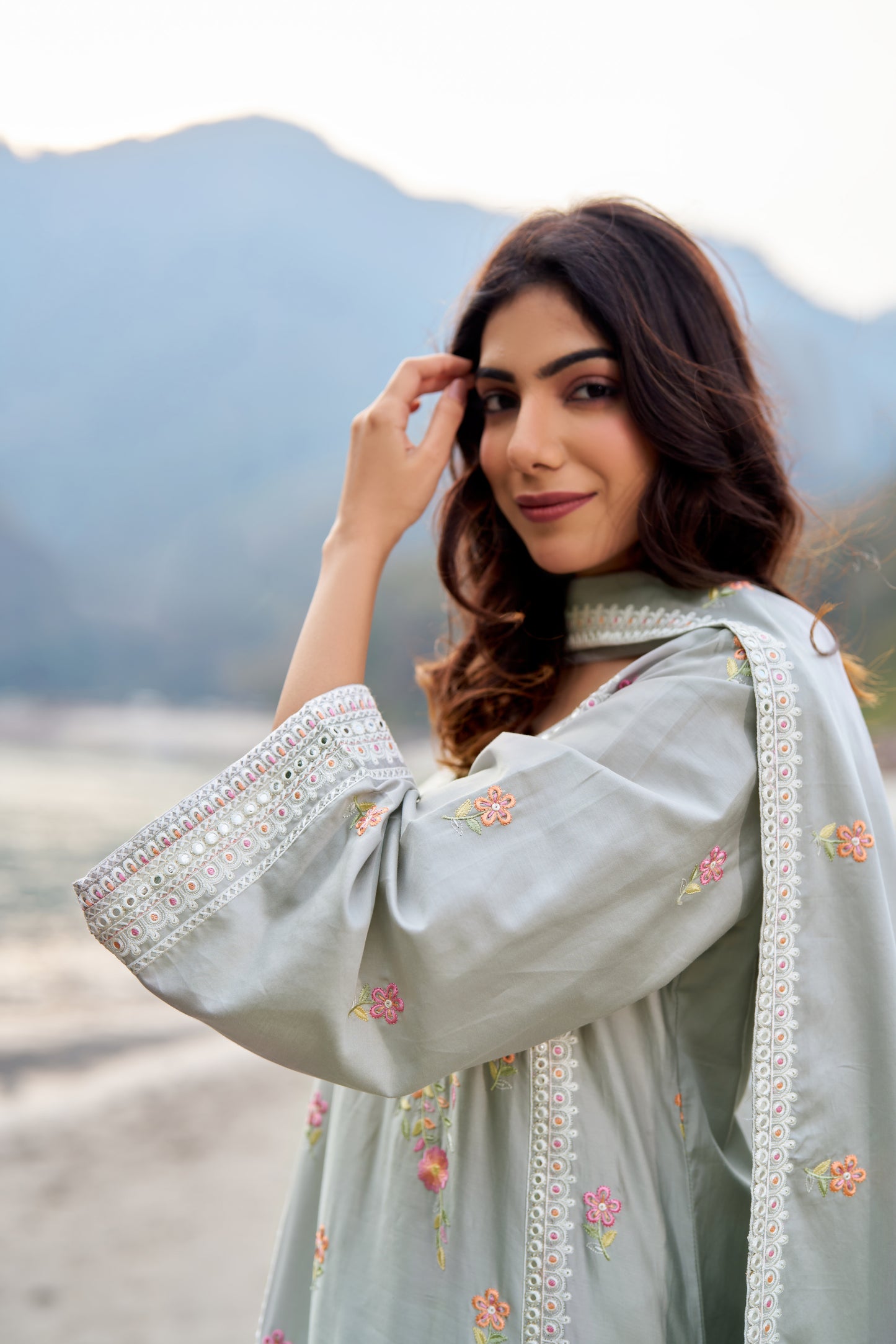 CHHAYA - Grey Cotton Suit Set