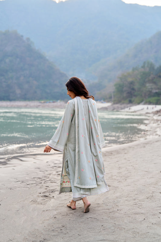 CHHAYA - Grey Cotton Suit Set