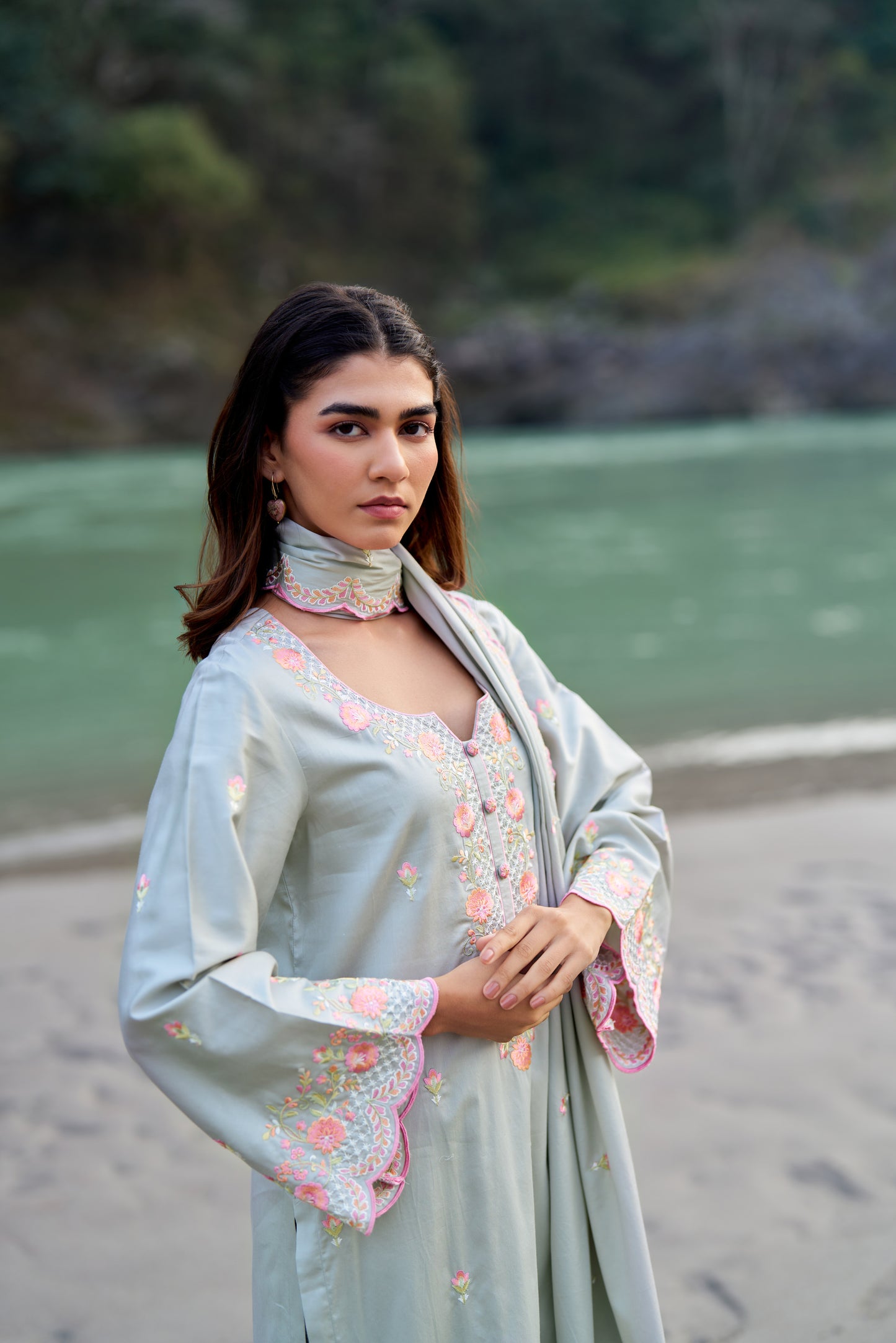 Akshita Rohilla in SHABH - Grey Cotton Suit Set