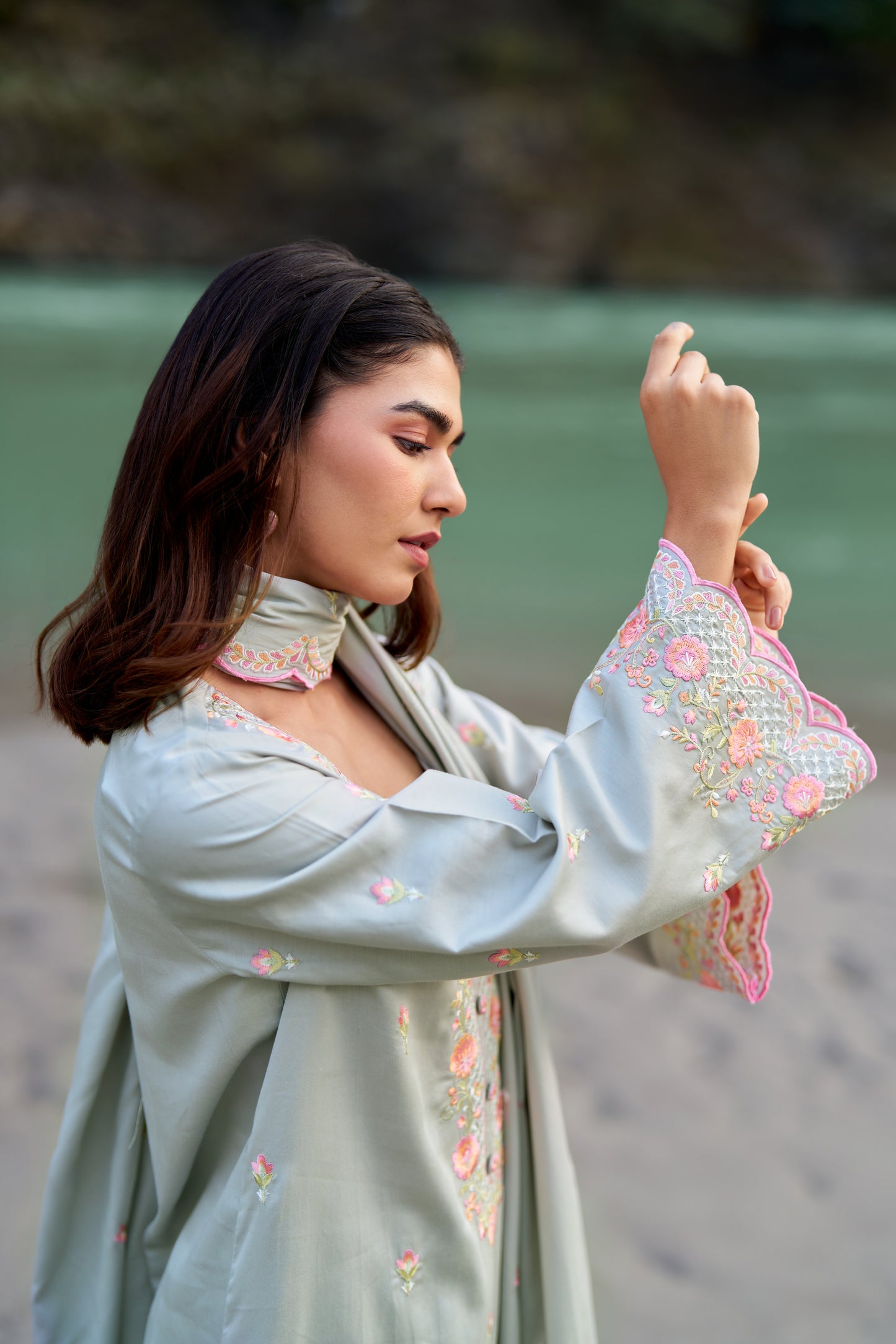Akshita Rohilla in SHABH - Grey Cotton Suit Set