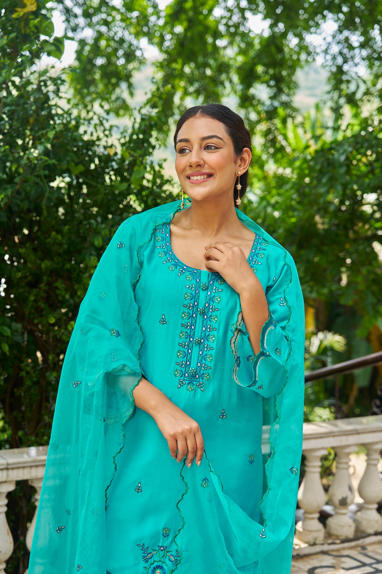 NEELAM - Blue Chanderi Suit Set