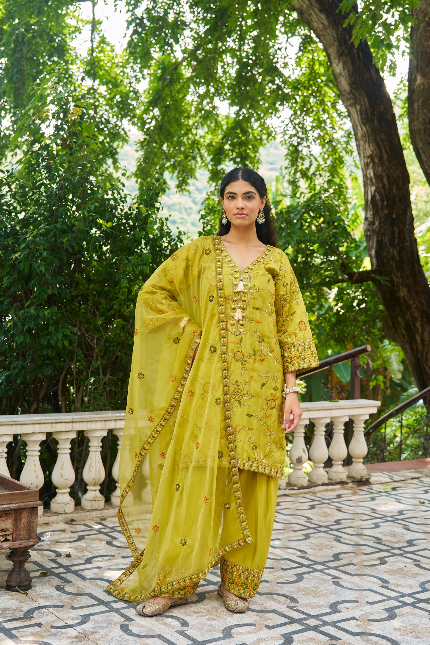 NARMA - Green Chanderi Suit Set