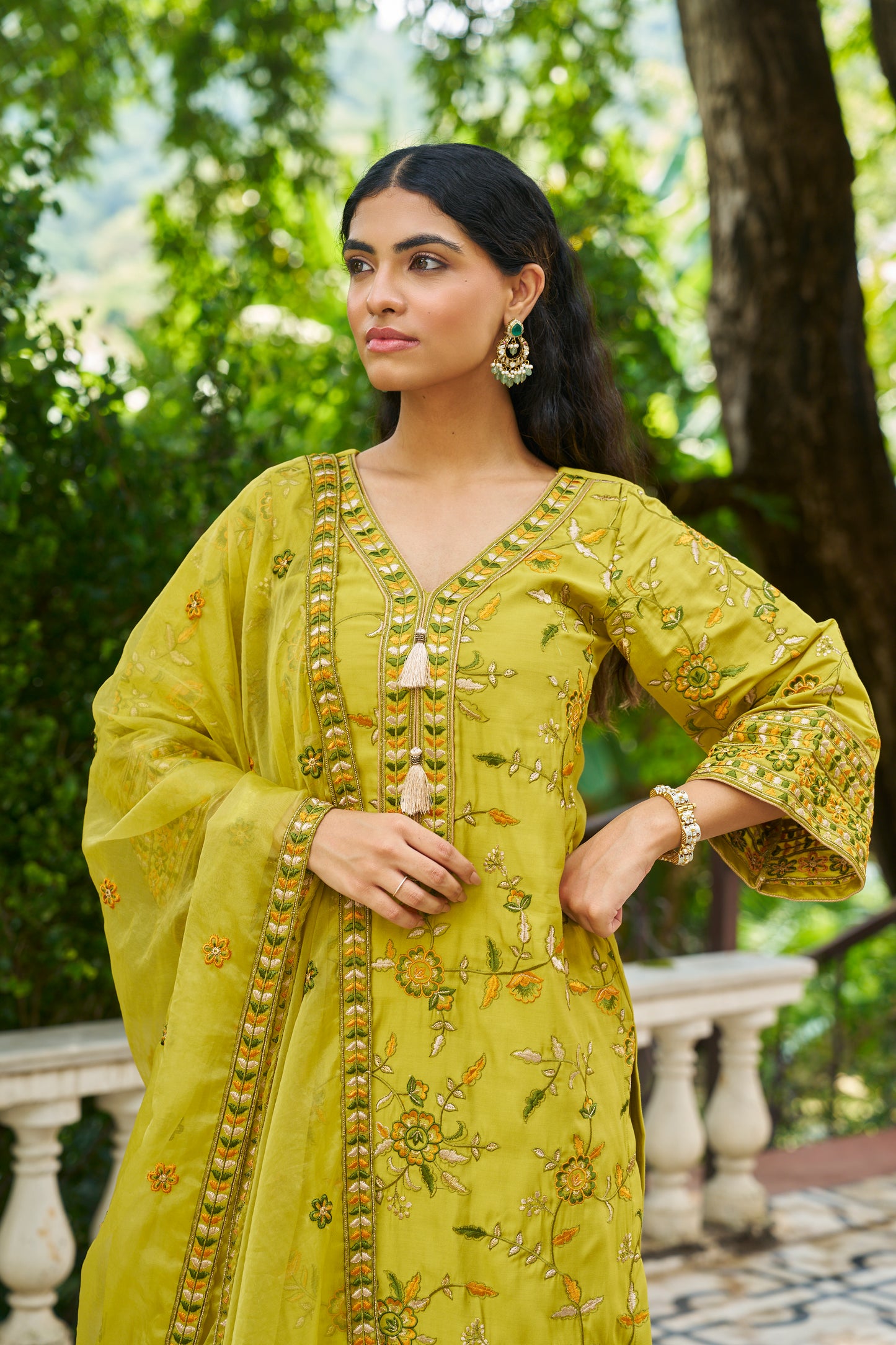 NARMA - Green Chanderi Suit Set