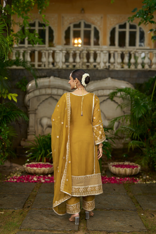 DIA - Yellow Organza A-line Suit Set