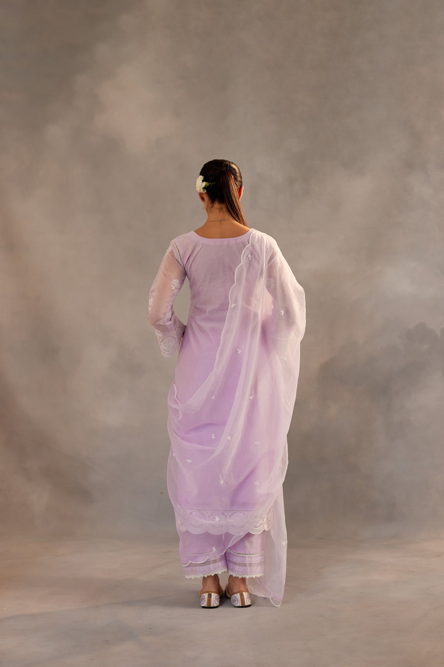 Gul - Lavender Embroidered Suit Set.