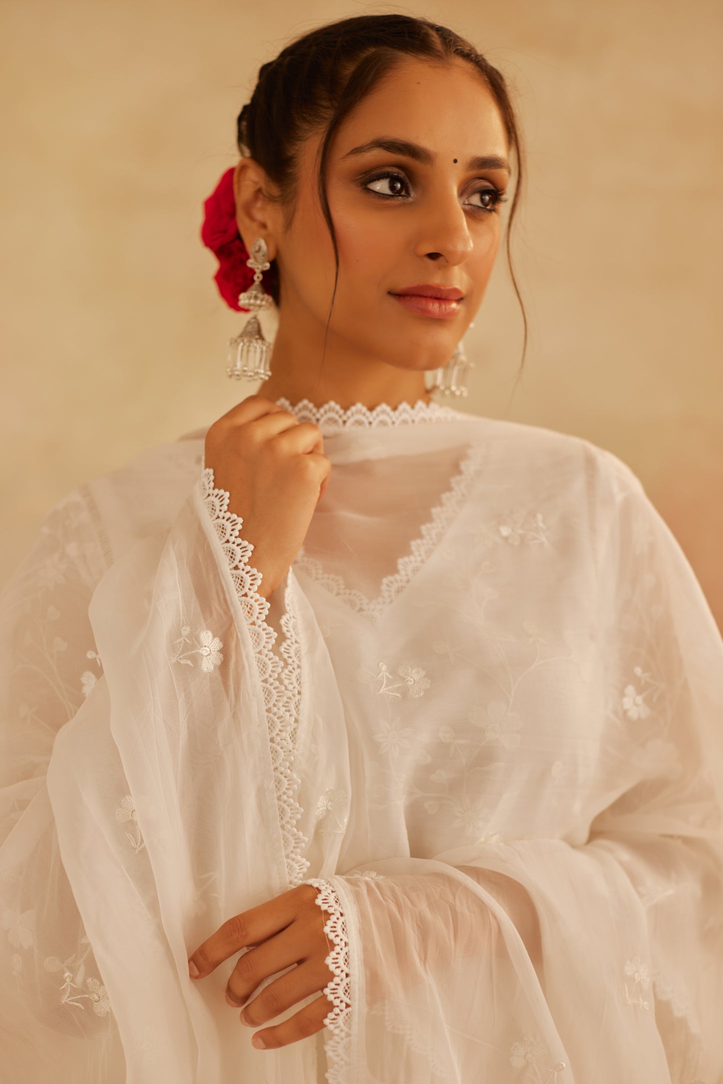 Aseem Ivory White Embroidered Straight Suit Set