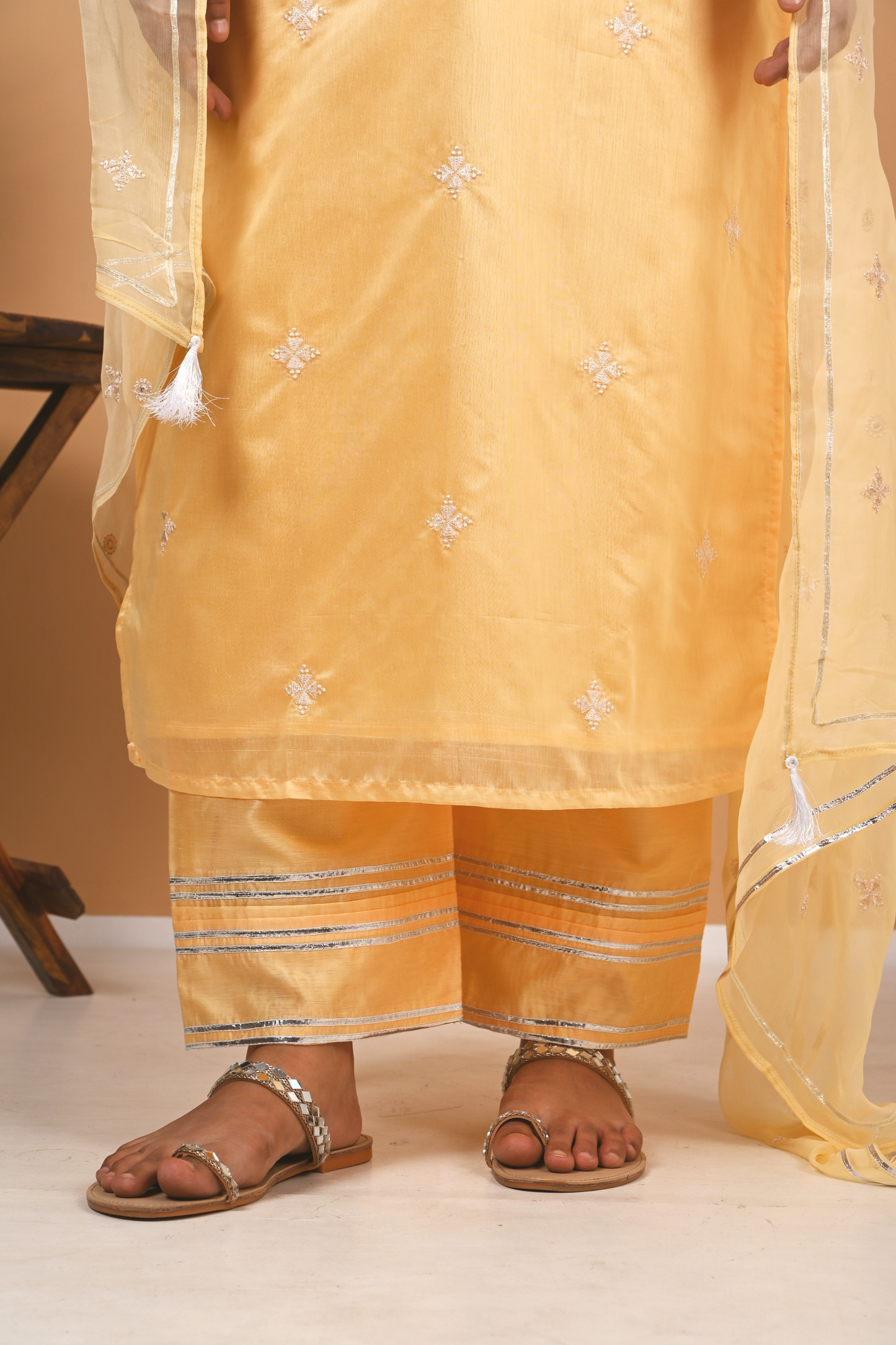 Sunshine Yellow Chanderi Suit Set
