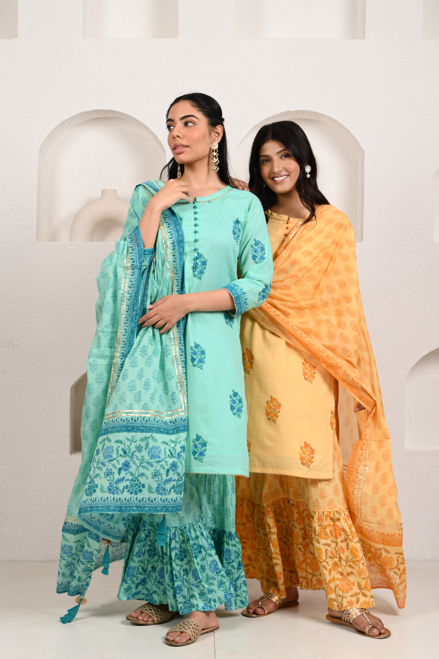 Soft Yellow Cotton Garara Set