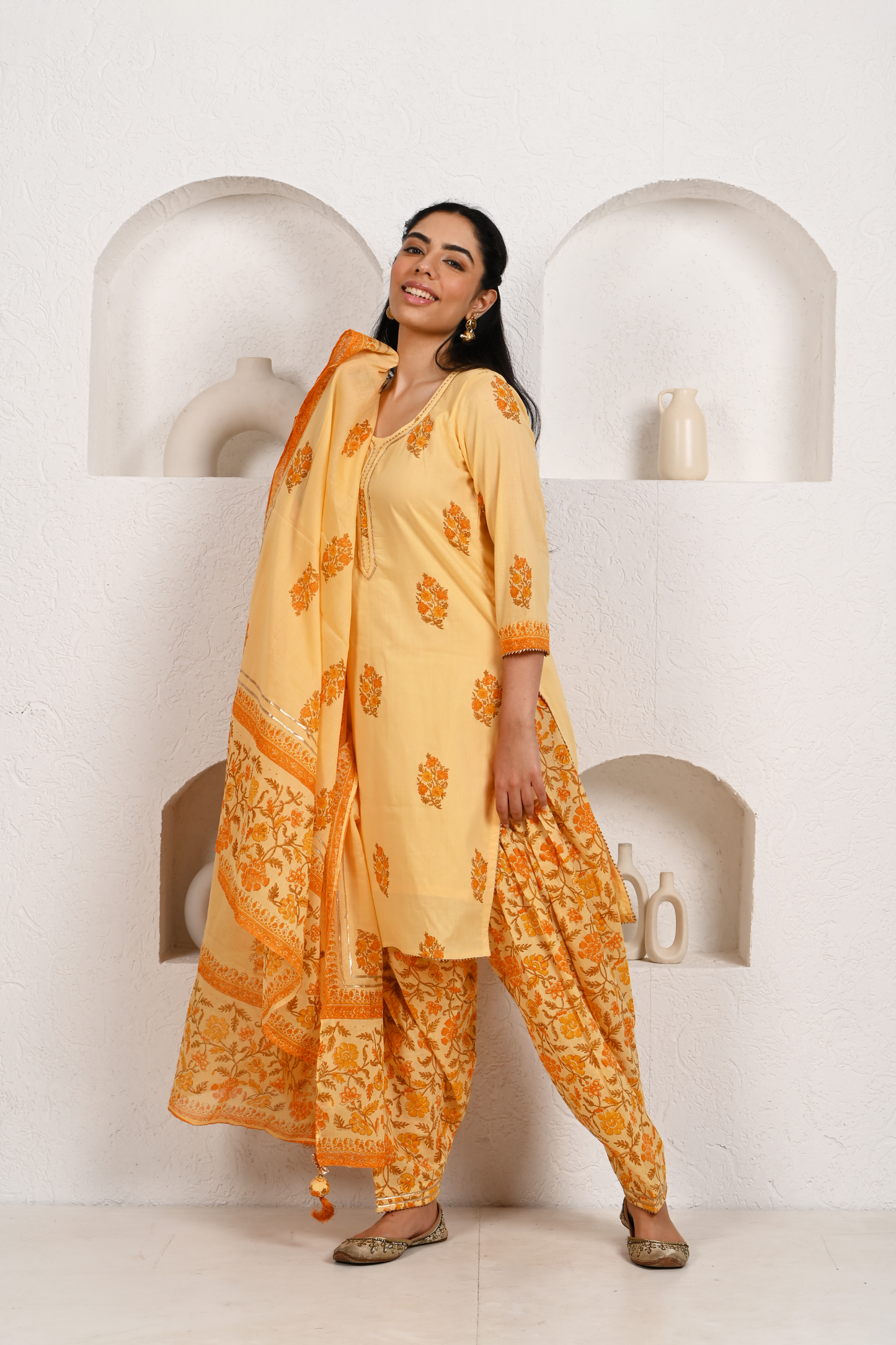 Soft Yellow Cotton Salwar Set
