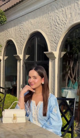 Bhavya Jain in AURE - Blue Embroidered Co-ord Set
