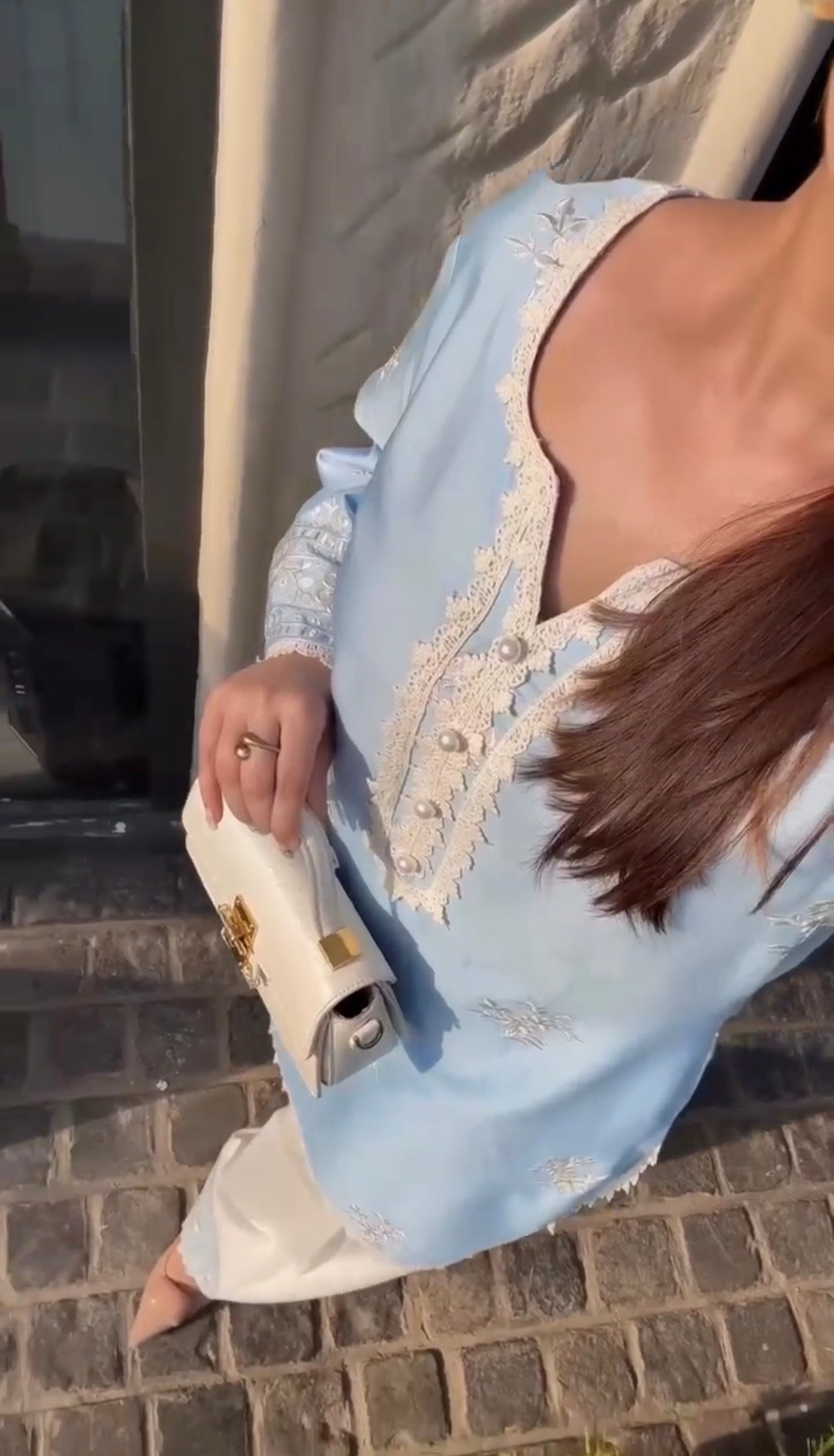 Bhavya Jain in AURE - Blue Embroidered Co-ord Set