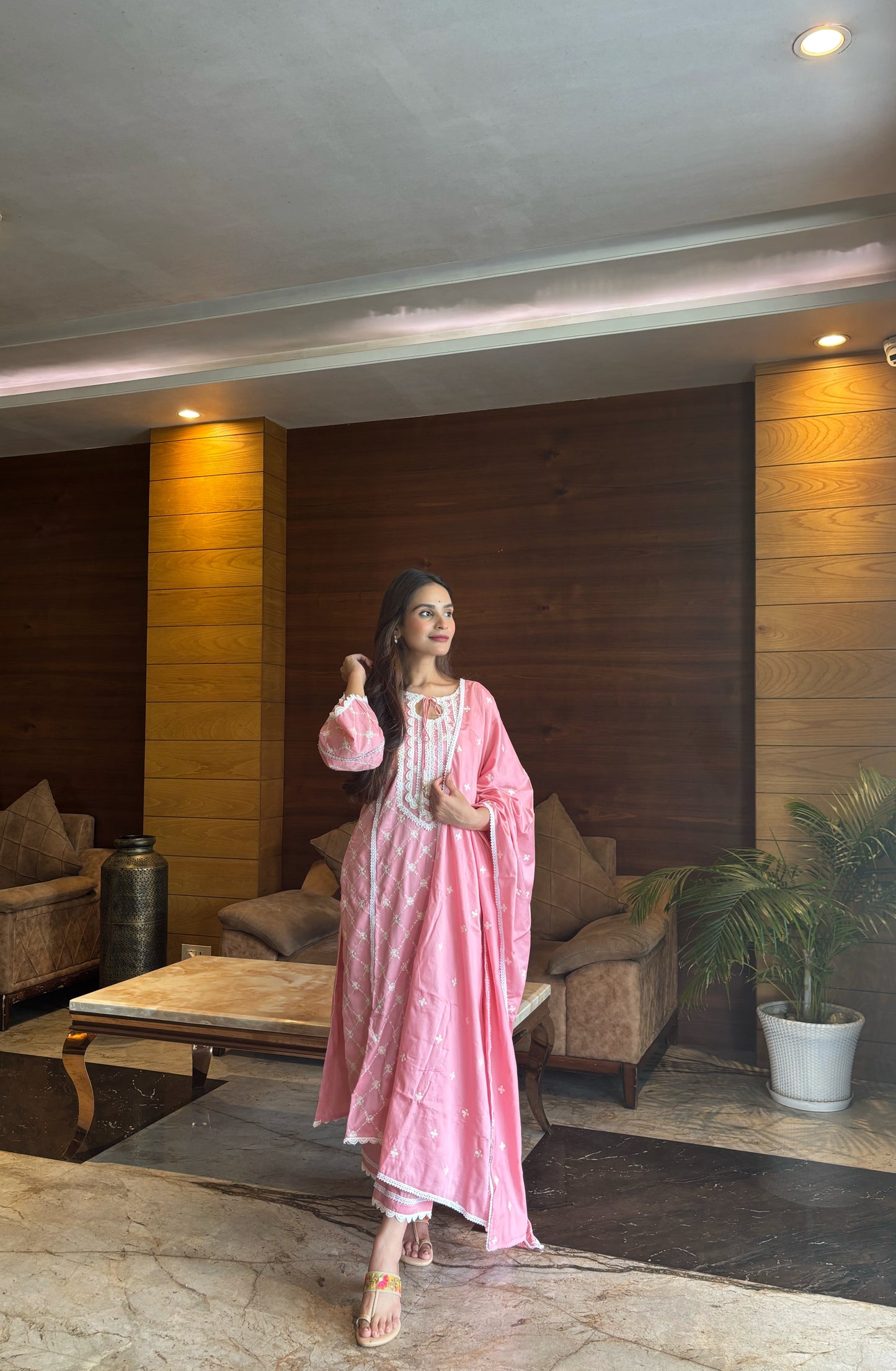 APOORVA SHARMA in AMBER - Pink Cotton Suit Set