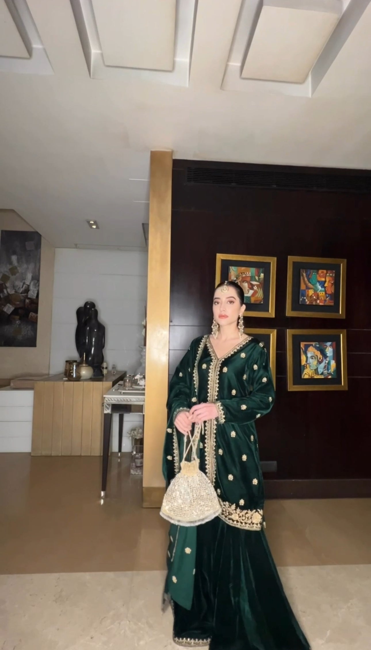 Komal Kapoor Grover in TARANA - Velvet Green Sharara Set