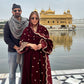 Leena Bhushan in ANTARA - Velvet Maroon Anarkali Set