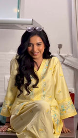 Tanya Mittal in VIAN - Yellow Embroidered Co-ord Set