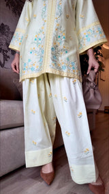Silkeena Kauur in VIAN - Yellow Embroidered Co-ord Set