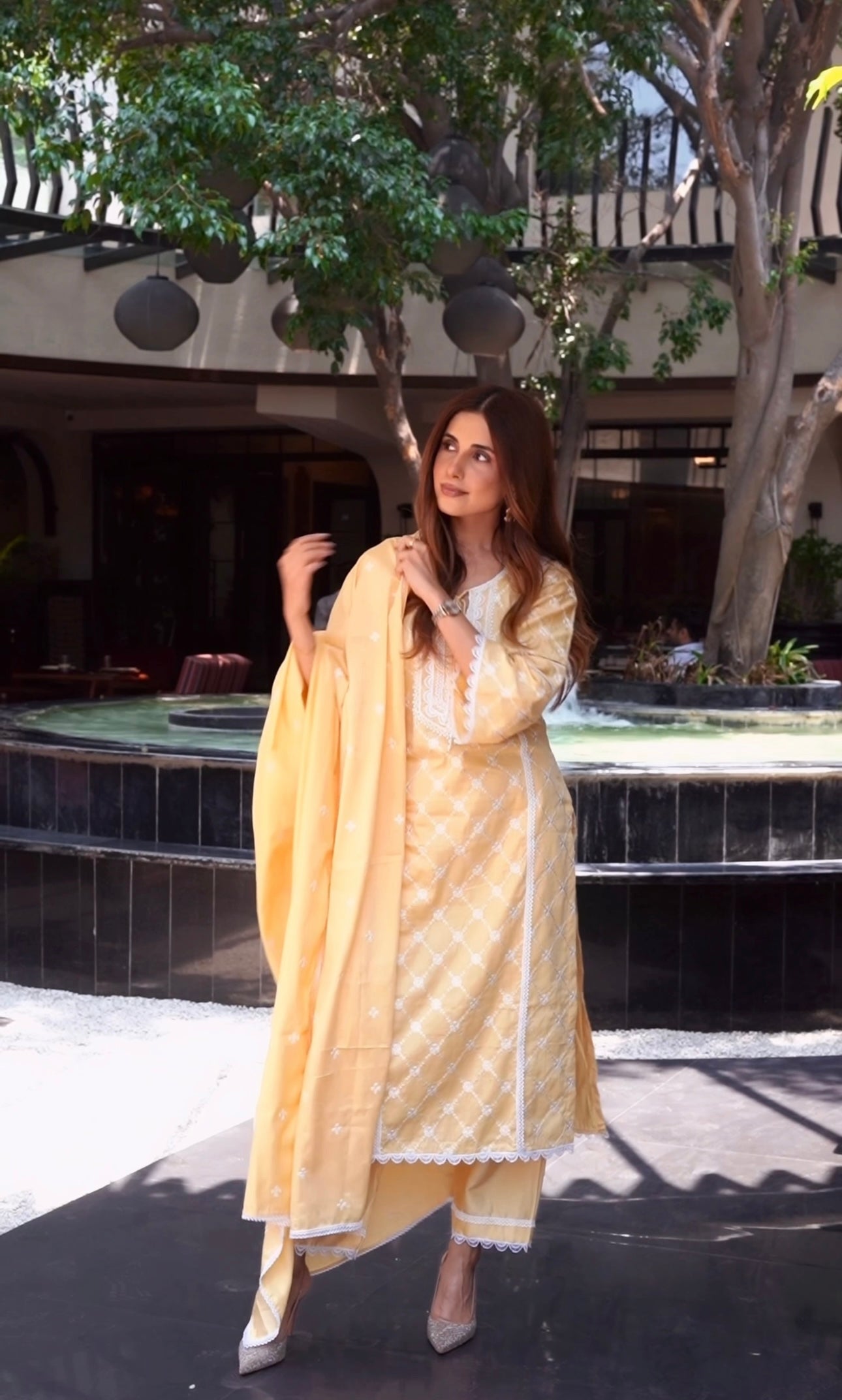 Kriti Singh in KIRAN - Yellow Cotton Suit Set