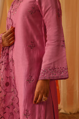 NOOR - Pink Chanderi Suit Set