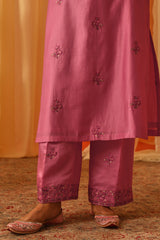 NOOR - Pink Chanderi Suit Set