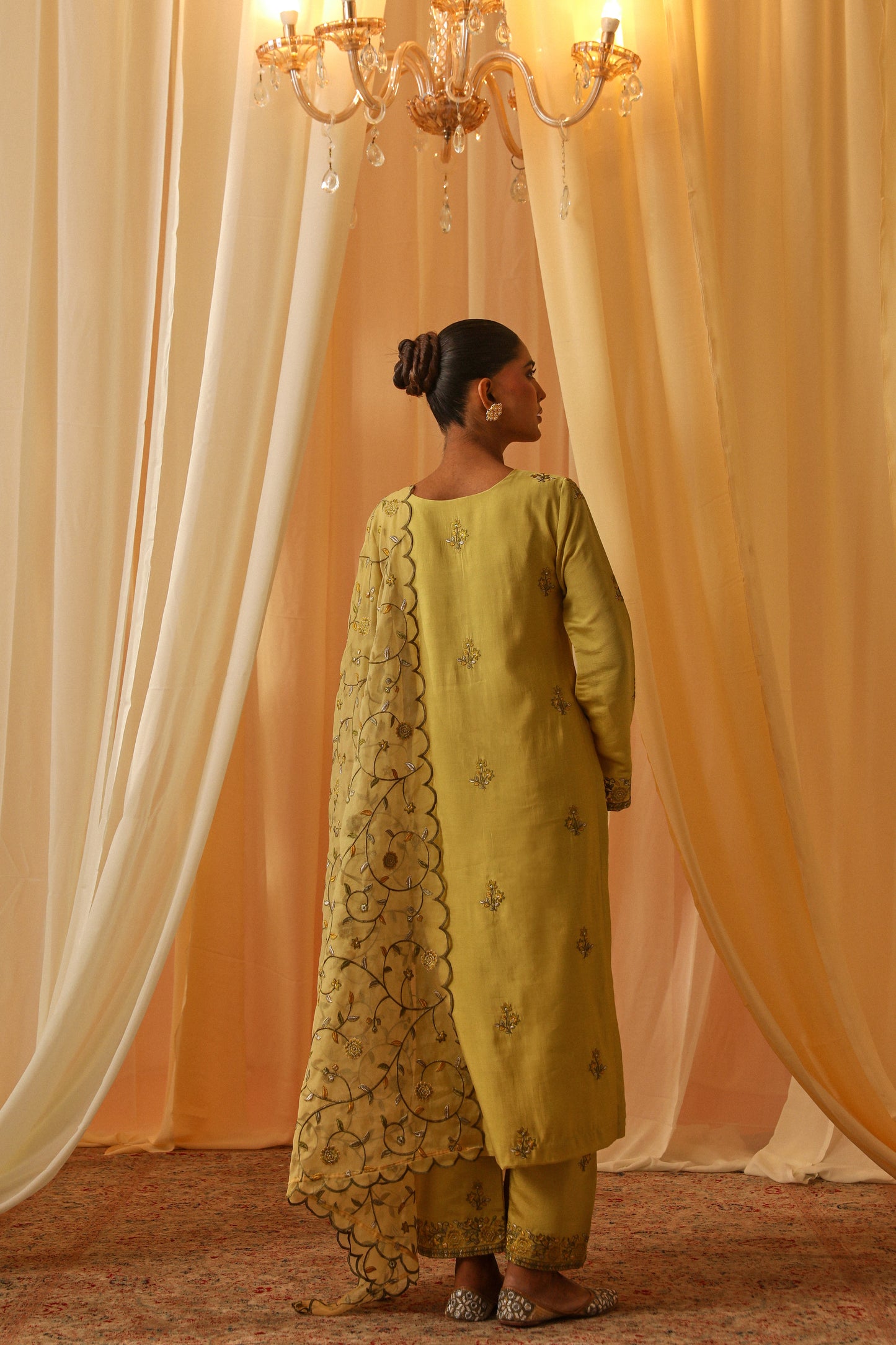 Ishita Sandhu in MEERA - Yellow Chanderi Suit Set