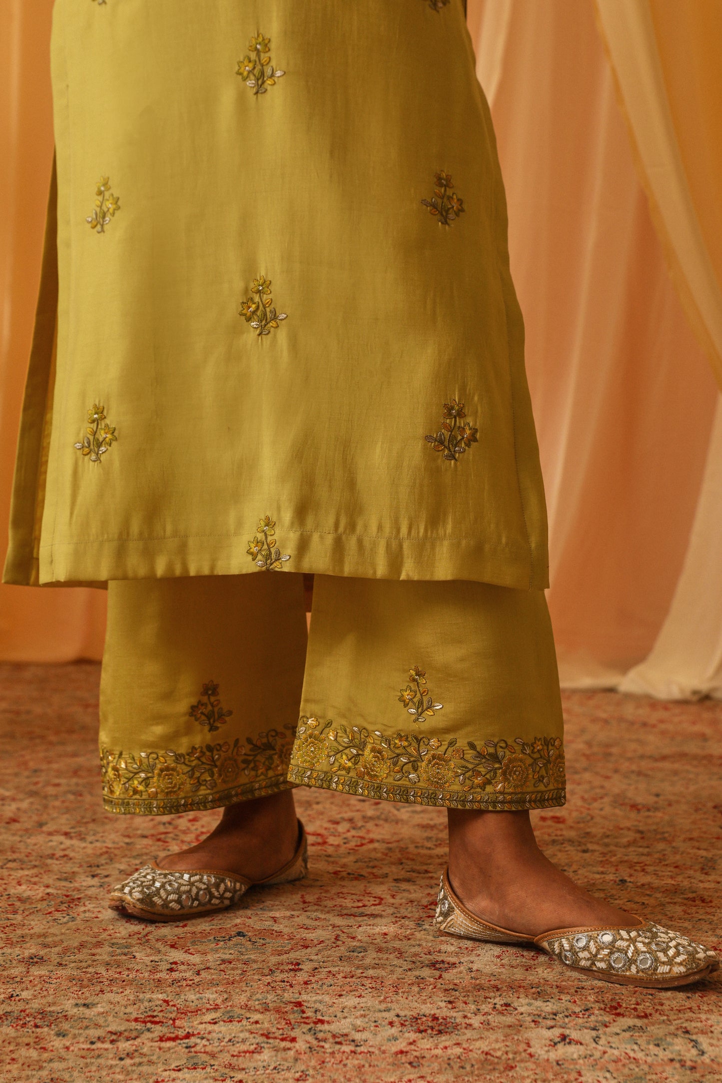 Ishita Sandhu in MEERA - Yellow Chanderi Suit Set