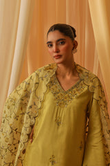 MEERA - Yellow Chanderi Suit Set