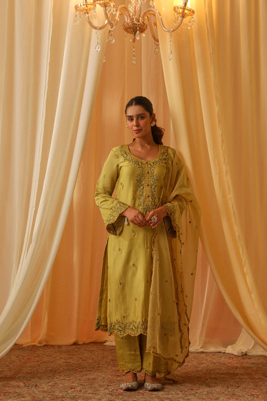 ANYA -  Yellow Chanderi Suit Set